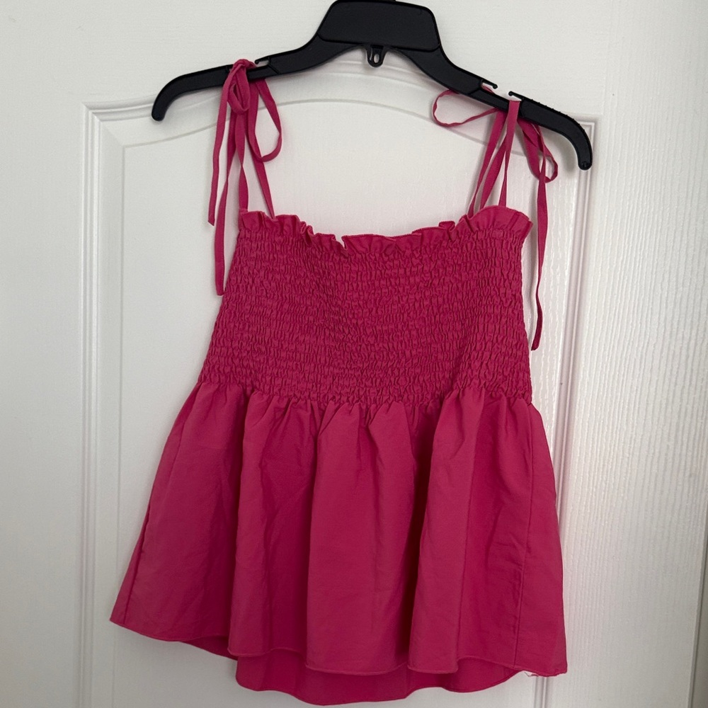 Pink Smocked Women's Top